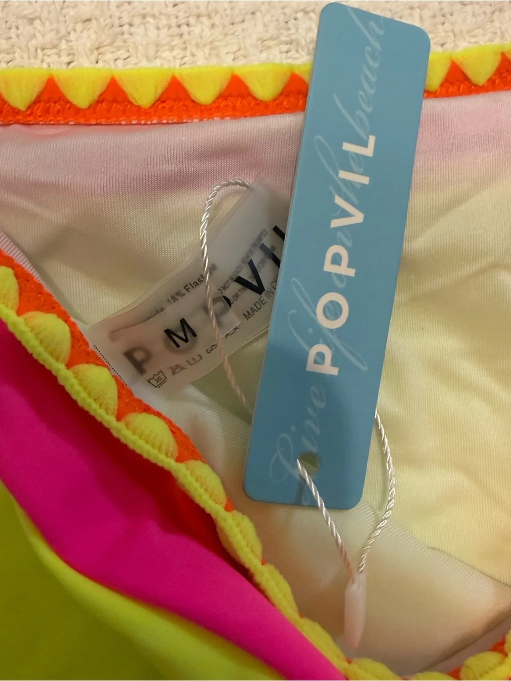 Popvil Neon Pink & Yellow Bandeau Bikini Set - Picture 3 of 3